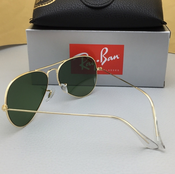 LIKE NEW RayBan Aviator RB3025 Green Lens Ray ban Sunglasses - Picture 5 of 14